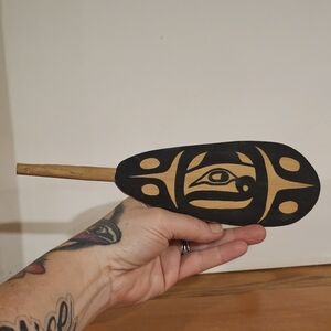 Elegant Black and Brown Wooden Sculpture